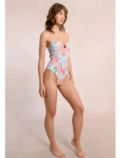Bañador con estampado y abertura