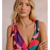 Bañador con estampado y lazada en los hombros