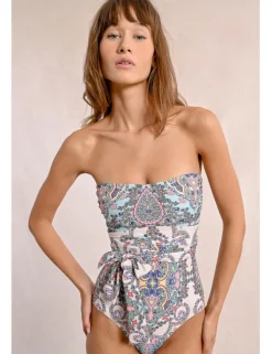 Bañador con estampado y lazada