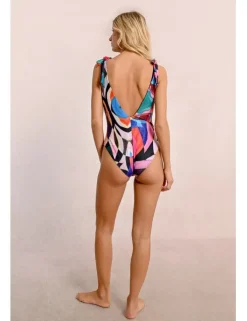 Bañador con estampado y lazada en los hombros