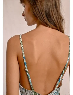 Bañador de tirantes estampado tropical