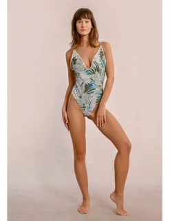 Bañador de tirantes estampado tropical