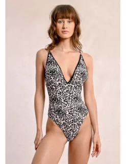 Bañador de tirantes estampado animal