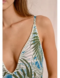 Bañador de tirantes estampado tropical
