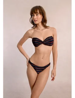 Bas de maillot de bain irisé et rayé
