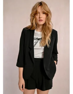 Blazer de manga 3/4 cuello y solapa