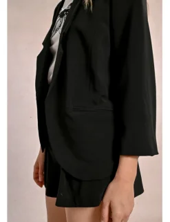 Blazer de manga 3/4 cuello y solapa