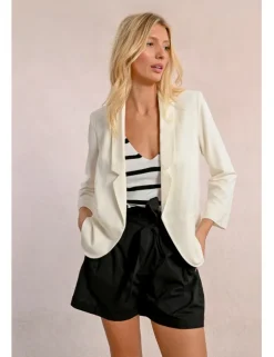 Blazer de manga 3/4 cuello y solapa