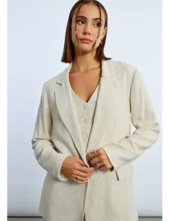Blazer de manga larga con cuello y solapa