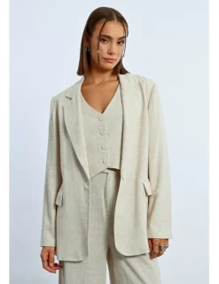 Blazer de manga larga con cuello y solapa