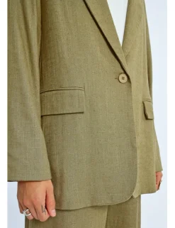 Blazer de manga larga con cuello y solapa