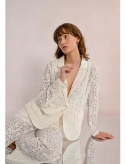 Blazer de manga larga detalle encaje