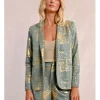 Blazer de manga larga en tejido brillante