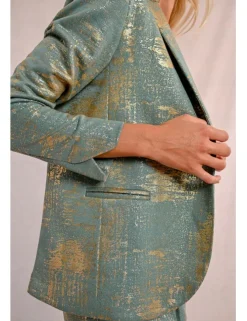 Blazer de manga larga en tejido brillante