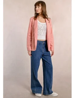 Blazer de manga larga en tejido brillante
