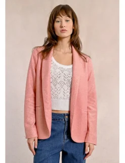 Blazer de manga larga en tejido brillante