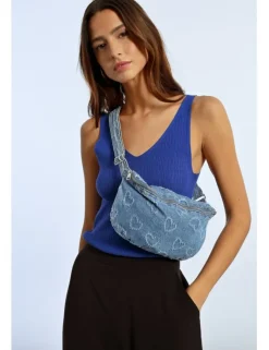Bolso - Riñonera vaquero detalle corazones