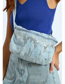 Bolso - Riñonera vaquero detalle lentejuelas