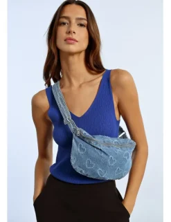 Bolso - Riñonera vaquero detalle corazones