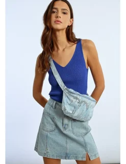 Bolso - Riñonera vaquero detalle lentejuelas