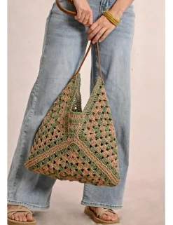 Bolso de mano trenzado de rafia