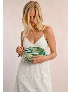 Bolso-neceser de mano estampado tropical