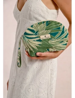 Bolso-neceser de mano estampado tropical