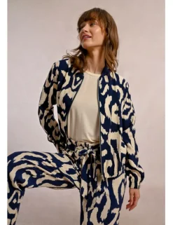 Bomber de manga larga estampado bicolor