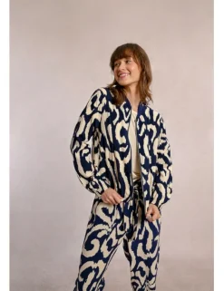 Bomber de manga larga estampado bicolor