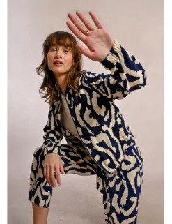 Bomber de manga larga estampado bicolor
