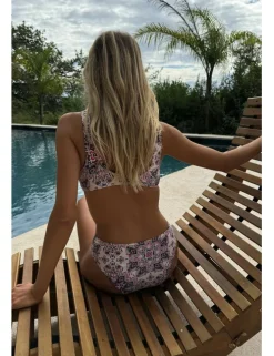 Braguita de bikini ancha con estampado