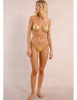 Braguita de bikini con lazada en tejido brillante