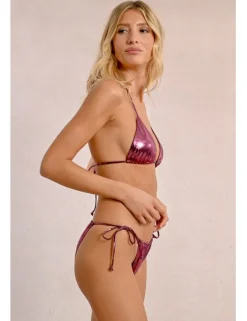 Braguita de bikini con lazada en tejido brillante