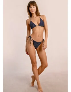 Braguita de bikini en tejido brillante con lazada