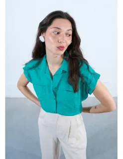 Camisa de manga corta bajo asimétrico