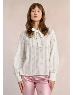 Camisa de manga larga con lazada y corazones