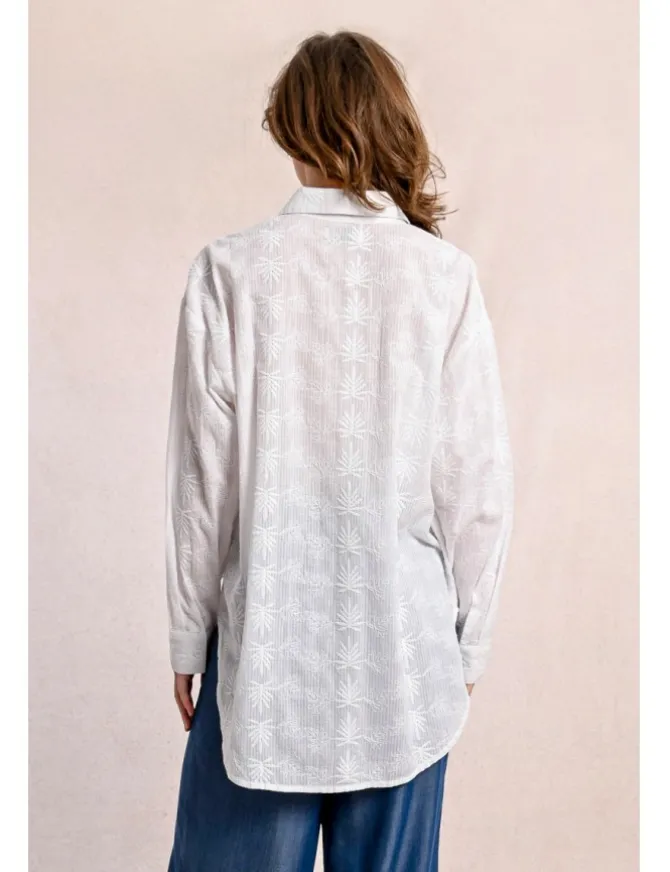 Camisa de manga larga con detalles bordados