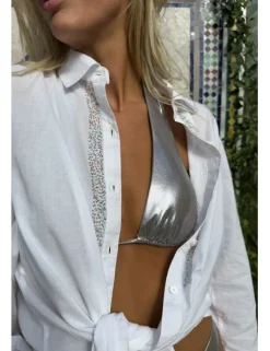 Camisa de manga larga detalle abalorios