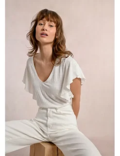 Camiseta de manga corta con volantes