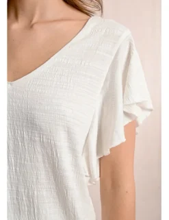 Camiseta de manga corta con volantes