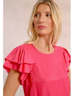 Camiseta de manga corta con volantes