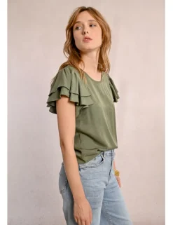 Camiseta de manga corta con volantes
