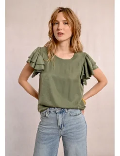 Camiseta de manga corta con volantes
