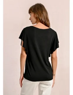 Camiseta de manga corta con volantes