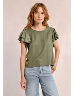 Camiseta de manga corta con volantes