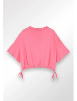 Camiseta de manga corta con lazadas en el bajo