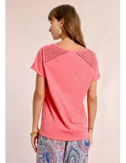 Camiseta de manga corta detalle bordado