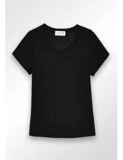 Camiseta de manga corta detalle lunares
