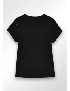 Camiseta de manga corta detalle lunares