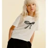 Camiseta de manga corta estampado lazo